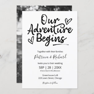 Invitation Notre aventure commence Mariage rustique