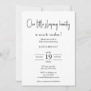 Invitation Notre baby shower de beauté minimaliste dormant