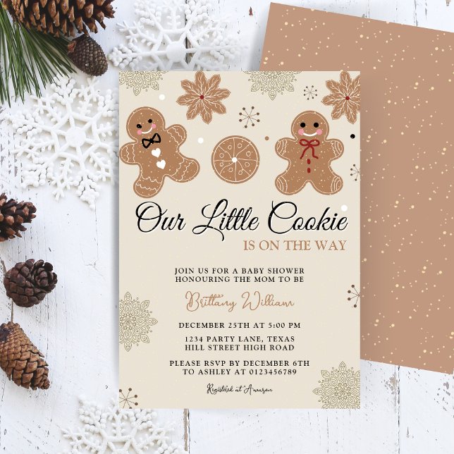 Invitation Notre Baby shower de Noël Little Cookie (Créateur téléchargé)