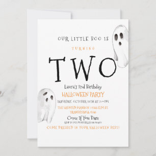 Invitation Notre Boo est deux, mignonne Ghost Halloween Invit