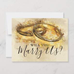 Invitation Notre célébrant de mariage vintage   Anneaux de ma