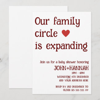Invitation Notre cercle familial s'élargit Baby shower co-ed