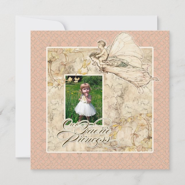 Invitation Notre Féerie Princesse, Baby Girl Birthday Party (Devant)