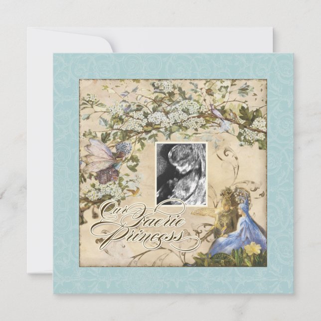 Invitation Notre Féerie Princesse, Baby Girl Douche Invitatio (Devant)