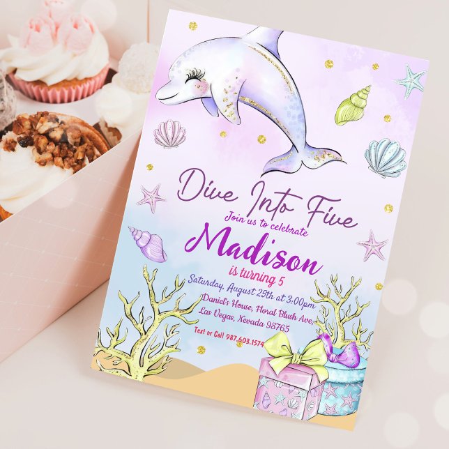 Invitation Notre Fête D'Anniversaire De Sirène Sous La Fête D (Créateur téléchargé)
