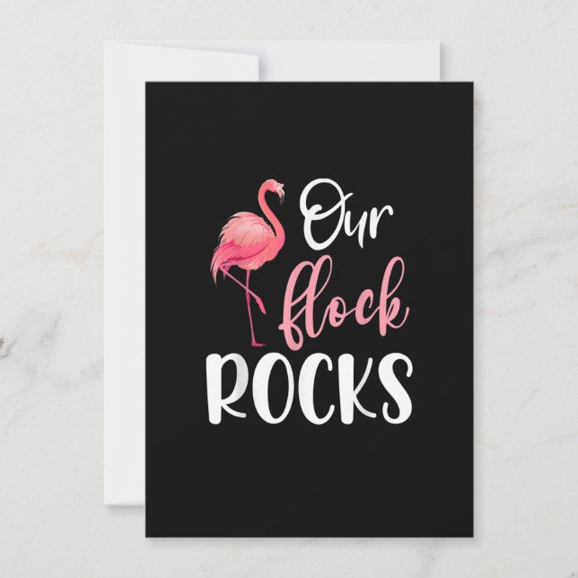 Invitation Notre Flock Rocks Flamant rose Fête des Mères Fame (Devant)