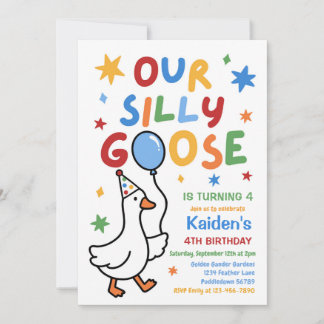 Invitation Notre Garçon D'oie Ridicule Fête D'anniversaire Co