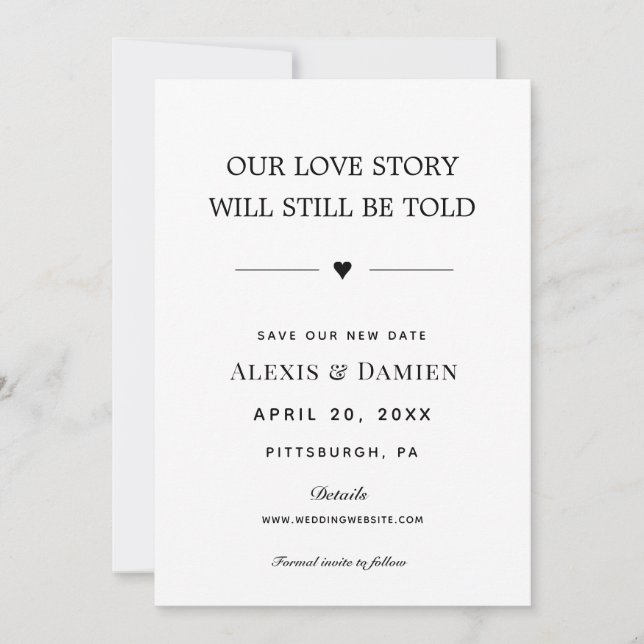 Invitation Notre histoire d'amour sera toujours racontée Chan (Devant)