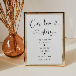 Invitation Notre histoire d'amour Signe Mariage de script du