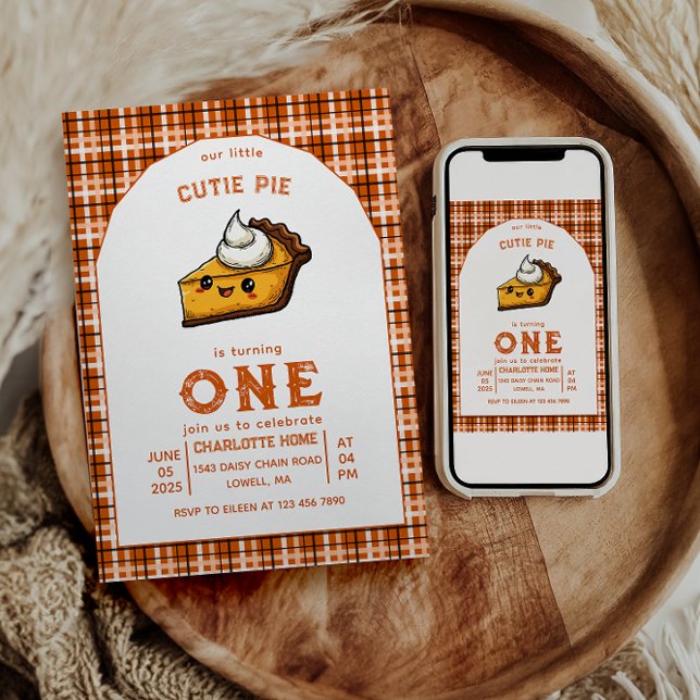 Invitation Notre Little Cutie Pi Jour 1er Anniversaire (Créateur téléchargé)