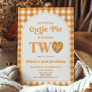 Invitation Notre Little Cutie Pie Retro 2e fête d'anniversair