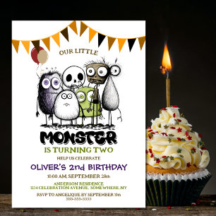 Invitation Notre Little Monster 2e fête d'anniversaire