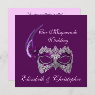 Invitation "Notre Mariage masqué" - Masque royal violet [b]