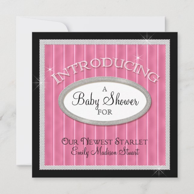 Invitation Notre nouveau Baby shower de glam de Starlet Holly (Devant)