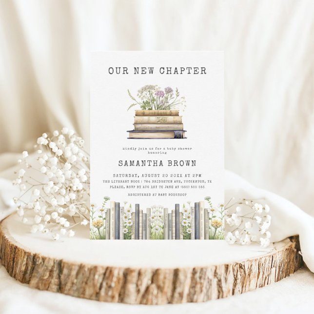 Invitation Notre nouveau Baby shower de livre de chapitre (Créateur téléchargé)