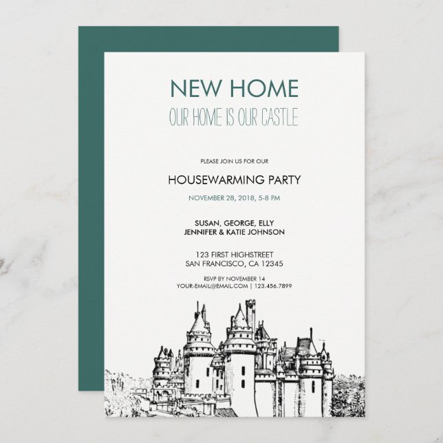 Invitation Notre nouvelle maison est notre partie de (Devant / Derrière)