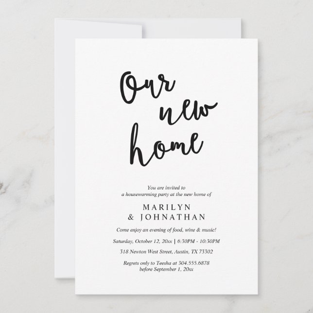 Invitation Notre nouvelle maison, Fête de la Ménage Rustique (Devant)