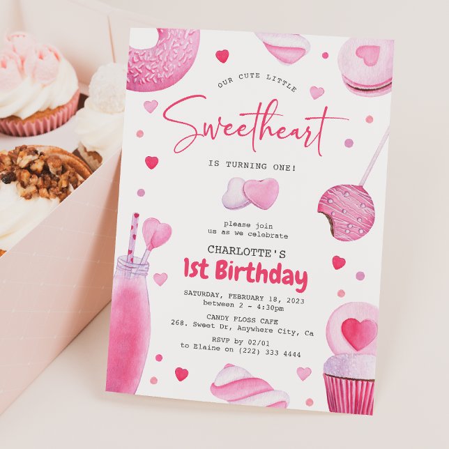 Invitation Notre petit amour 1er anniversaire (Créateur téléchargé)