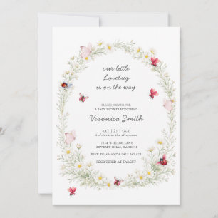 Invitation Notre petit amour de coccinelle Daisy Floral Baby