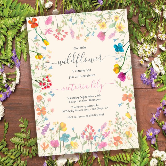 Invitation Notre petit anniversaire de jardin fleuri fleur sa (Créateur téléchargé)