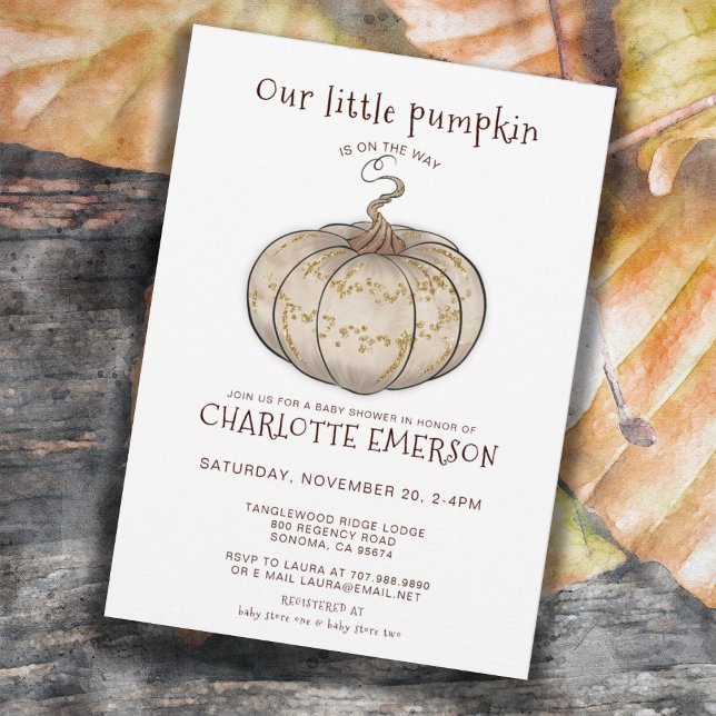 Invitation Notre petit Baby shower Citrouille (Créateur téléchargé)