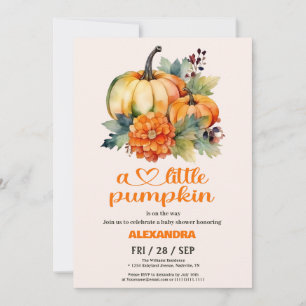 Invitation Notre petit Baby shower Citrouille