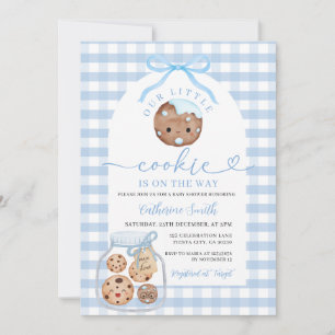 Invitation Notre Petit Baby shower Cookie En Jar Blue En vich