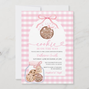 Invitation Notre Petit Baby shower Cookie En Jar Rose En vich