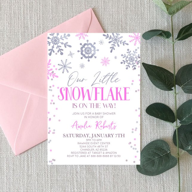 Invitation Notre petit Baby shower de Wonderland Winter Snowf (Créateur téléchargé)