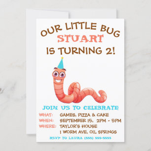 Invitation Notre Petit Bogue, Terme, Fête D'Anniversaire Du V