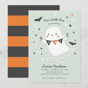 Invitation Notre Petit Boo Cute Kids Halloween Premier Annive