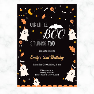Invitation Notre Petit Boo est Fille Halloween Anniversaire N