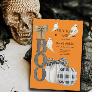 Invitation Notre Petit Boo Halloween Orange 2e Anniversaire