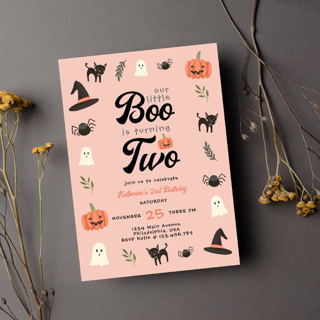 Invitation Notre Petit Boo Turner Deux Halloween 2e Anniversa (Créateur téléchargé)