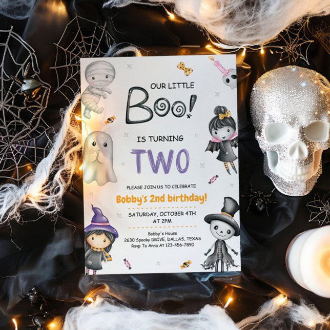 Invitation Notre Petit Boo Turner Deux Halloween 2e Anniversa (Créateur téléchargé)