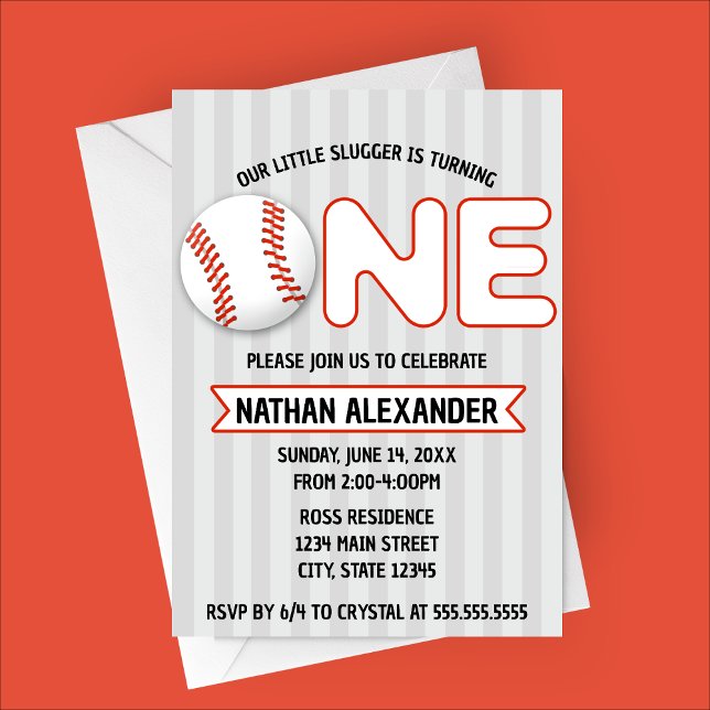 Invitation Notre Petit Brouillard Est En Train De Tourner Un  (Little Slugger Baseball Themed Birthday Party Invitation)