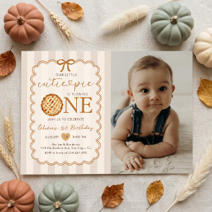 Invitation Notre petit chou à la crème d'automne Photo 1er an