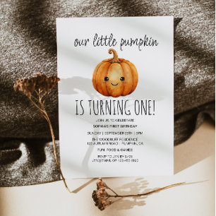 Invitation Notre Petit Citrouille 1er anniversaire Automne 1e