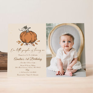 Invitation Notre petit Citrouille 1er anniversaire Photo