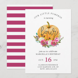 Invitation Notre Petit Citrouille 4e anniversaire