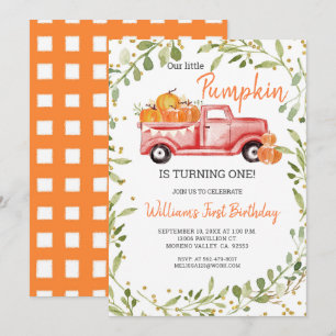 Invitation Notre petit Citrouille en tourne un