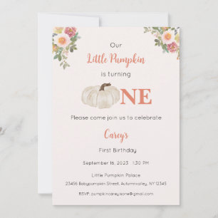 Invitation Notre petit Citrouille est une invitation, 1er ann