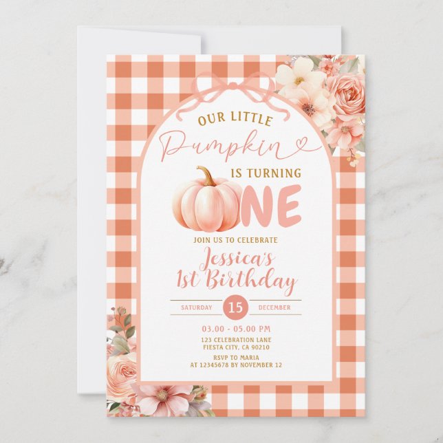 Invitation Notre petit Citrouille fête son anniversaire (Devant)