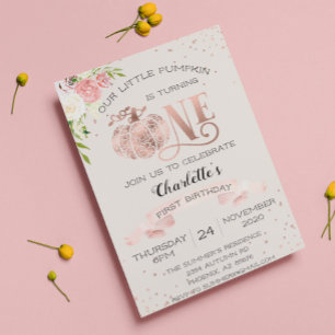 Invitation Notre Petit Citrouille Fête Son Premier Anniversai