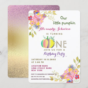 Invitation Notre Petit Citrouille, Premier Anniversaire Chute