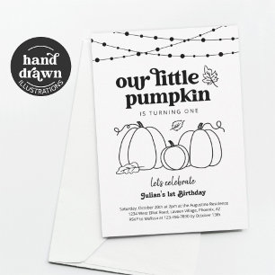 Invitation Notre Petit Citrouille Première Fête d'anniversair