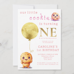 Invitation Notre Petit Cookie Tourne Un Mignet 1Er Anniversai