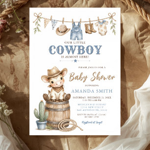 Invitation Notre Petit Cowboy Baby Shower Moderne