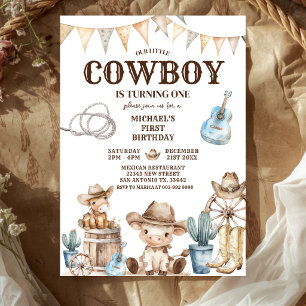 Invitation Notre Petit Cowboy Wild West 1er anniversaire