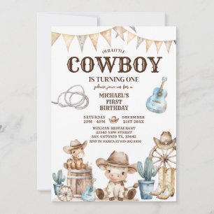 Invitation Notre Petit Cowboy Wild West 1er anniversaire